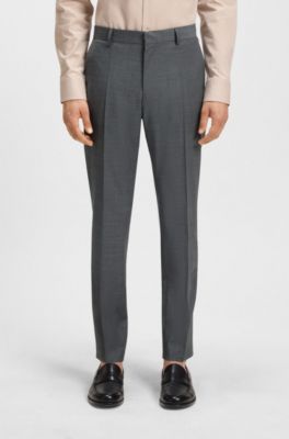 Slim-fit suit in a micro-patterned wool blend, Light Grey