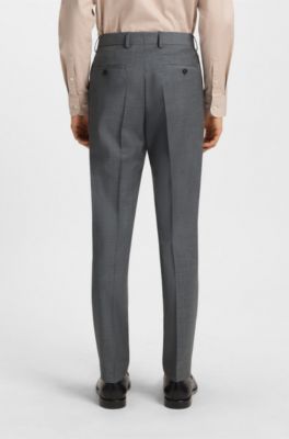 Slim-fit suit in a micro-patterned wool blend, Light Grey