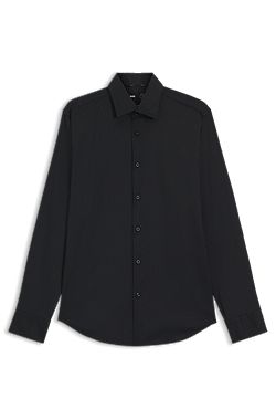 Regular-fit shirt in performance-stretch twill