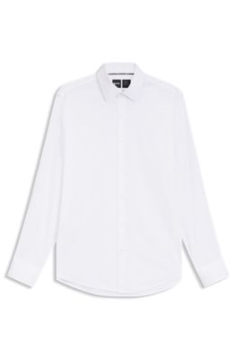 Regular-fit shirt in performance-stretch twill, White