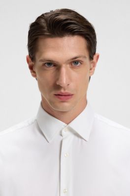 Regular-fit shirt in performance-stretch twill, White