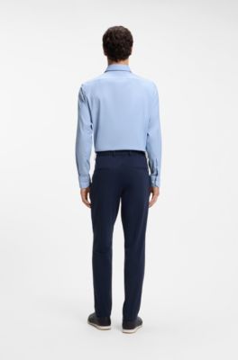 Regular-fit shirt in performance-stretch twill, Light Blue