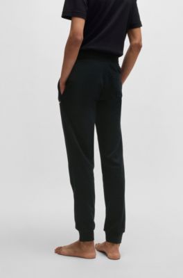Cotton-blend tracksuit bottoms with heart logo, Black