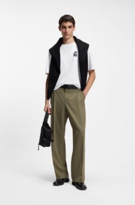 T-shirt relaxed fit in cotone con grafica d'ispirazione horror, Bianco