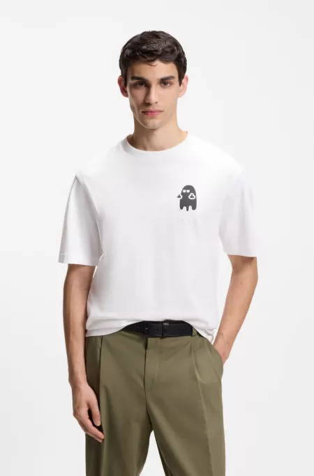 Relaxed-fit T-shirt in cotton with horror-inspired graphic
