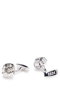Knot cufflinks in silver-tone brass, Silver