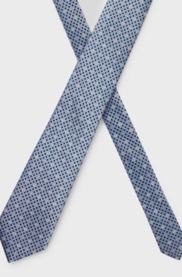 Silk tie with jacquard Double B monograms, Light Blue