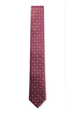 Silk tie with jacquard Double B monograms, Purple