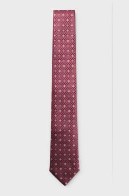 Silk tie with jacquard Double B monograms, Purple