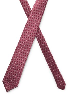 Silk tie with jacquard Double B monograms, Purple