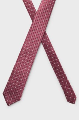 Silk tie with jacquard Double B monograms, Purple