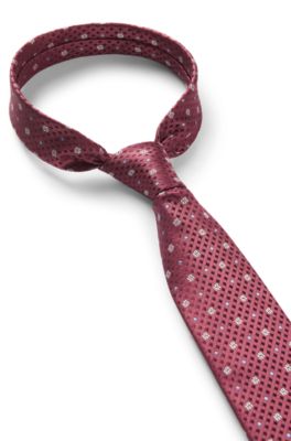 Silk tie with jacquard Double B monograms, Purple
