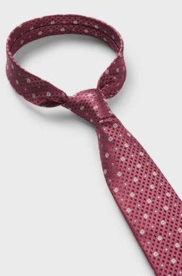 Silk tie with jacquard Double B monograms, Purple