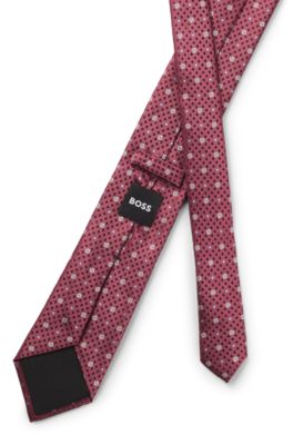 Silk tie with jacquard Double B monograms, Purple
