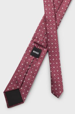 Silk tie with jacquard Double B monograms, Purple