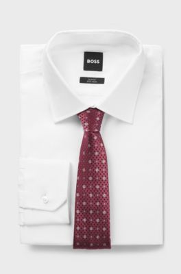 Silk tie with jacquard Double B monograms, Purple