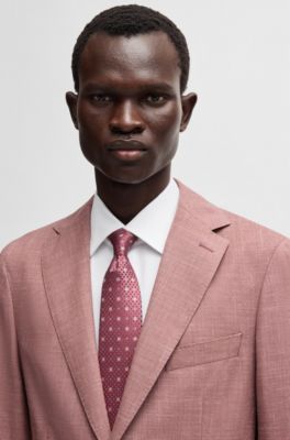 Silk tie with jacquard Double B monograms, Purple