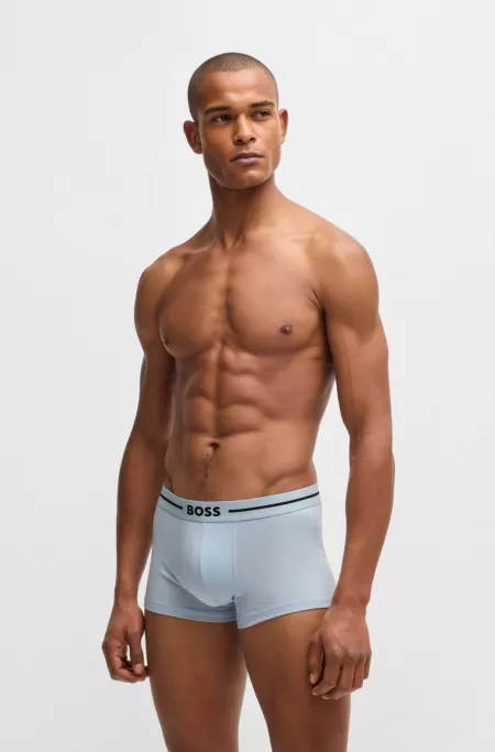 Three-pack of stretch-cotton trunks with logo waistbands