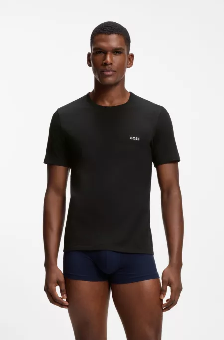Three-pack of cotton underwear T-shirts with embroidered logo