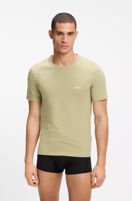 Lot de trois t-shirts en coton avec logo brodé