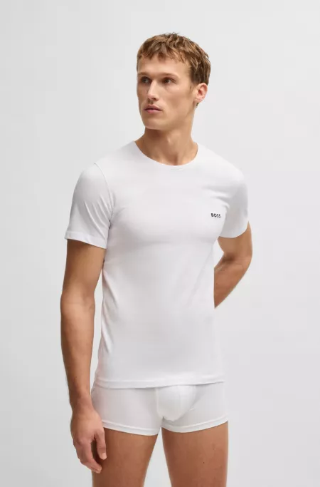 Three-pack of logo-embroidered underwear T-shirts in cotton