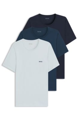 Three-pack of underwear T-shirts in cotton, Blue