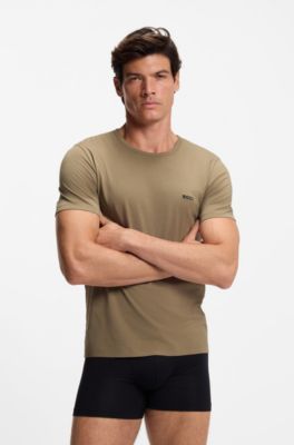 Three-pack of underwear T-shirts in cotton, Grey / Blue / Beige