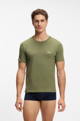 Three-pack of underwear T-shirts in cotton, Green / Blue