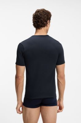 Three-pack of underwear T-shirts in cotton, Black / Green / Blue