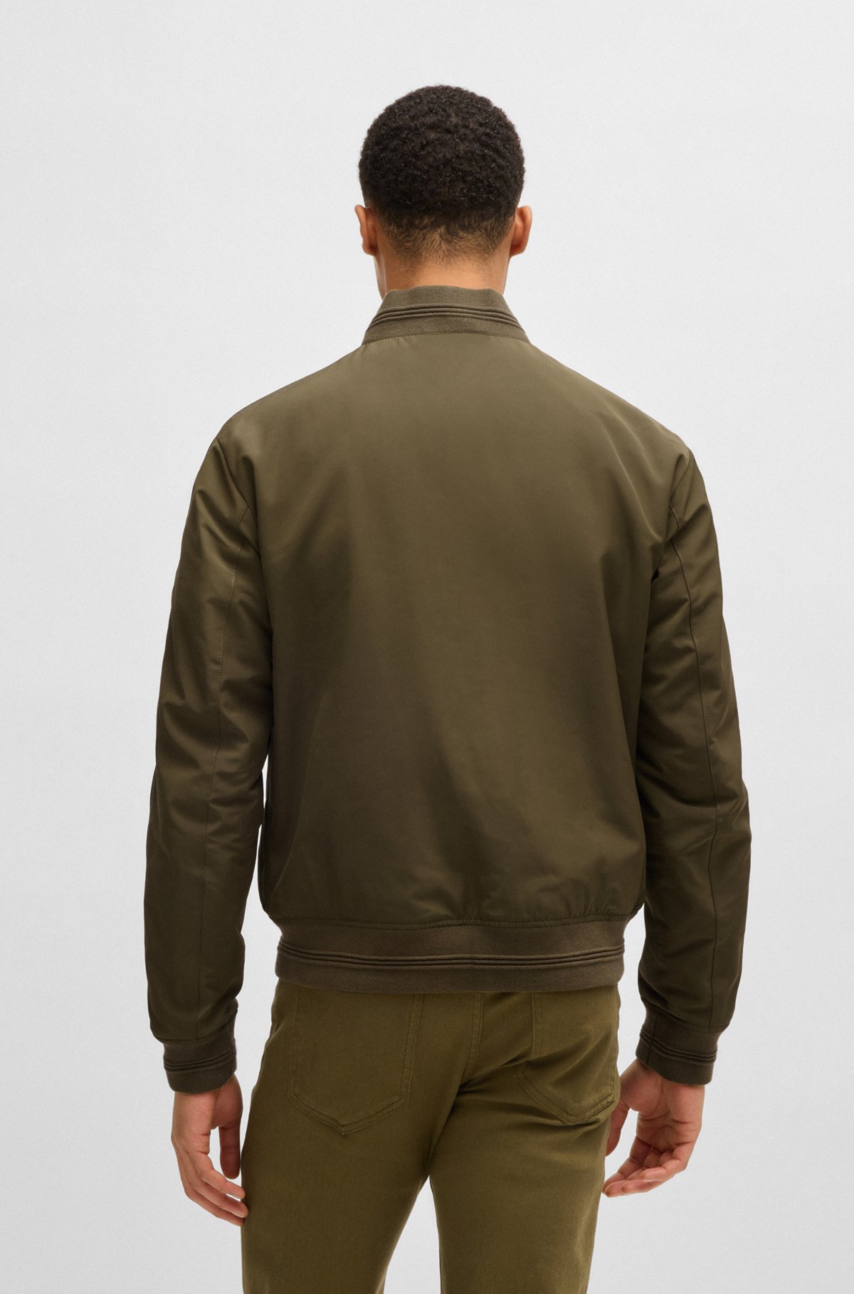 BOSS - Porsche x BOSS canvas jacket with stripe trims - Dark BOSS - Porsche x BOSS canvas jacket with stripe trims - Dark
