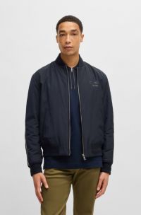 Porsche x BOSS Jacke aus Canvas mit Streifendetails, Dunkelblau