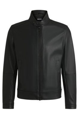 Veste Regular en cuir nappa grainé