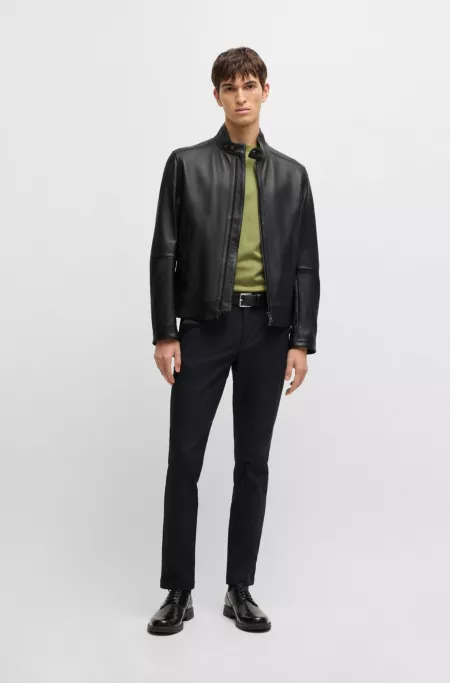 BOSS SELECTED BY SHOHEI OHTANI Regular-fit jacket in grained nappa leather