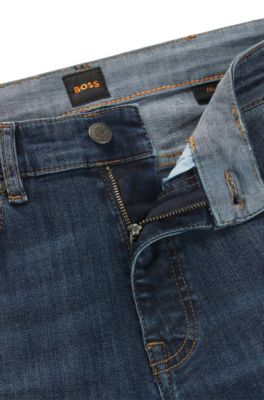Delaware slim-fit jeans in dark-blue stretch denim, Dark Blue