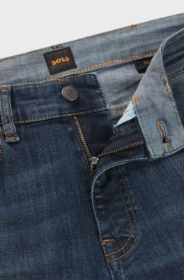 Delaware slim-fit jeans in dark-blue stretch denim, Dark Blue