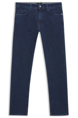 Delaware slim-fit jeans in indigo-blue stretch denim, Dark Blue