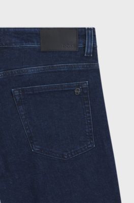 Delaware slim-fit jeans in indigo-blue stretch denim, Dark Blue