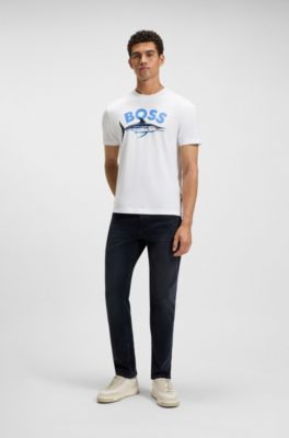 Jeans Maine regular fit in comodo denim elasticizzato blu, Blu scuro