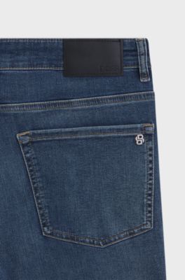 Maine regular-fit jeans in blue super-stretch denim, Blue
