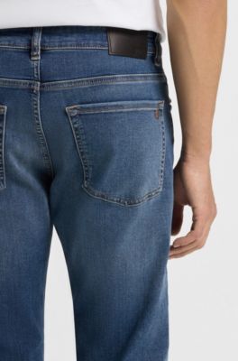 Maine regular-fit jeans in blue super-stretch denim, Blue