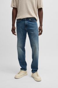 Maine regular-fit jeans in blue super-stretch denim, Blue