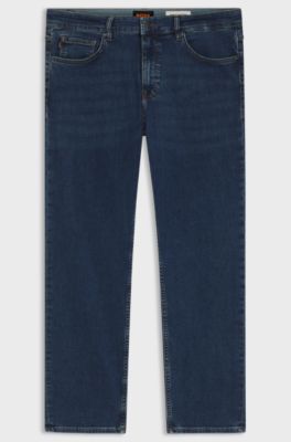 Regular-fit jeans in blue super-stretch denim, Dark Blue