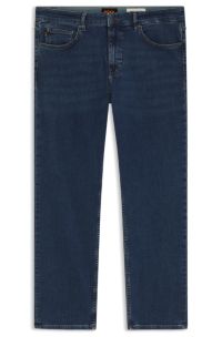 Regular-fit jeans in blue super-stretch denim, Dark Blue
