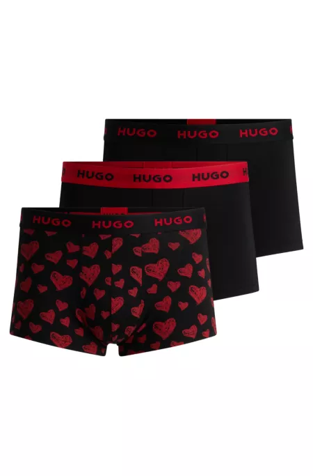 Three-pack of stretch-cotton trunks with logo waistbands