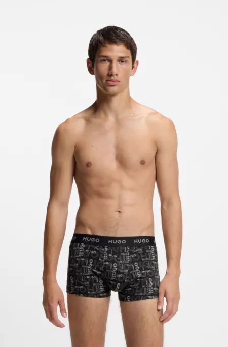 Three-pack of logo trunks in stretch cotton