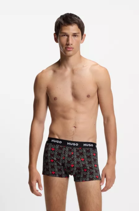 Three-pack of trunks in stretch cotton