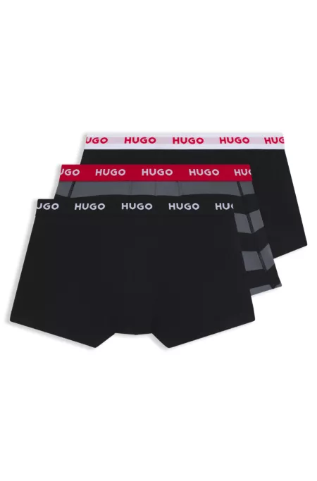 Three-pack of logo trunks in stretch cotton