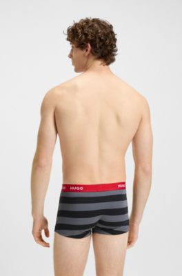 Three-pack of trunks in stretch cotton, Black / Grey