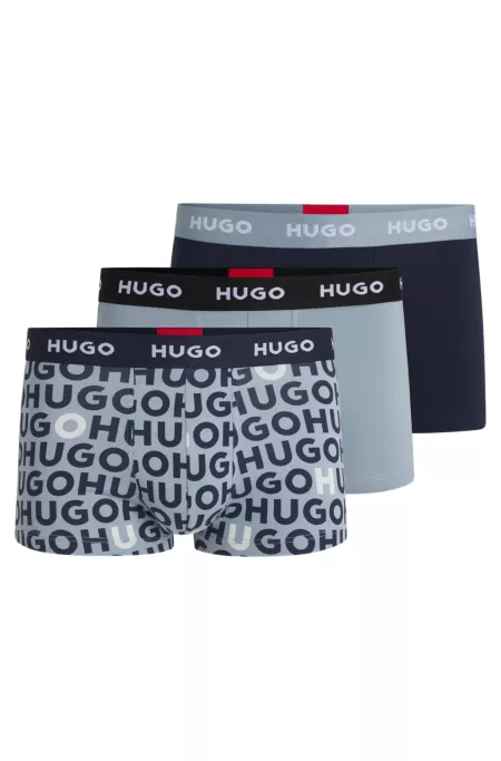 Three-pack of stretch-cotton trunks with logo waistbands