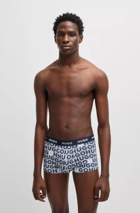 Three-pack of stretch-cotton trunks with logo waistbands